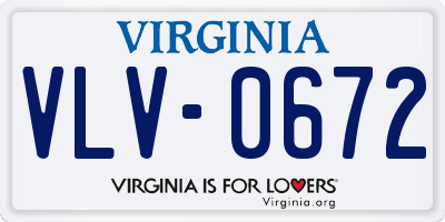 VA license plate VLV0672