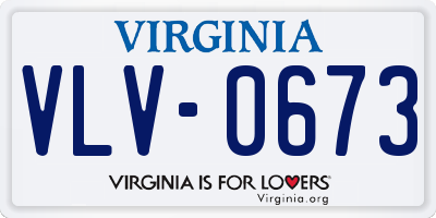 VA license plate VLV0673