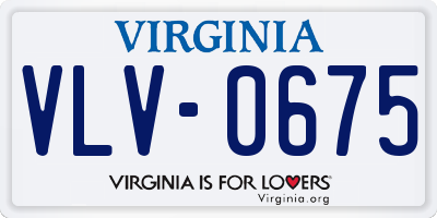VA license plate VLV0675
