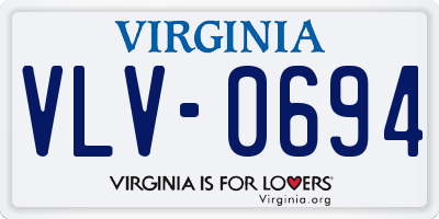 VA license plate VLV0694