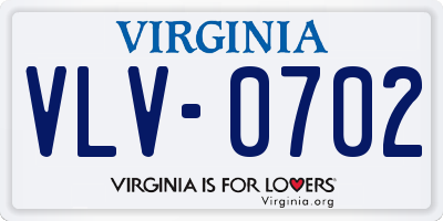 VA license plate VLV0702