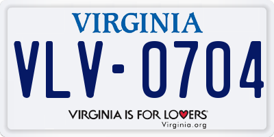 VA license plate VLV0704