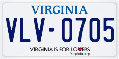 VA license plate VLV0705