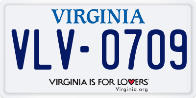 VA license plate VLV0709