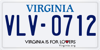 VA license plate VLV0712