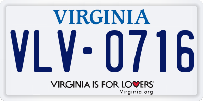 VA license plate VLV0716