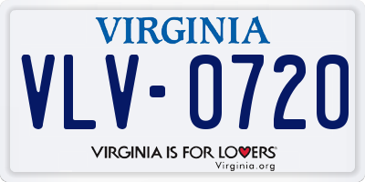 VA license plate VLV0720