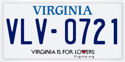 VA license plate VLV0721