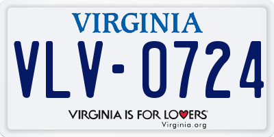 VA license plate VLV0724