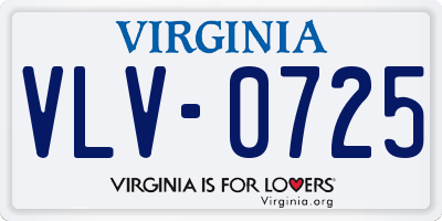 VA license plate VLV0725