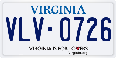 VA license plate VLV0726