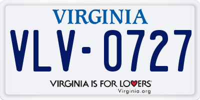 VA license plate VLV0727
