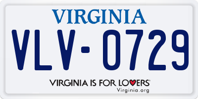 VA license plate VLV0729