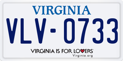 VA license plate VLV0733