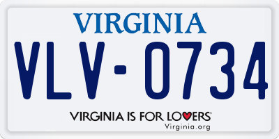 VA license plate VLV0734