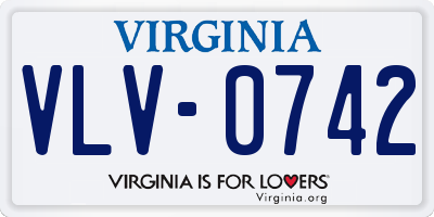 VA license plate VLV0742