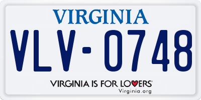 VA license plate VLV0748
