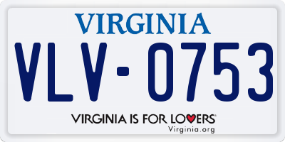 VA license plate VLV0753