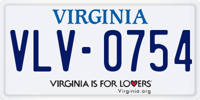 VA license plate VLV0754