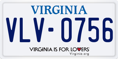 VA license plate VLV0756