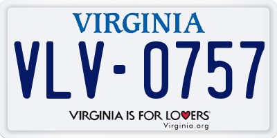 VA license plate VLV0757