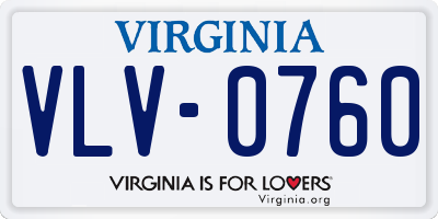 VA license plate VLV0760