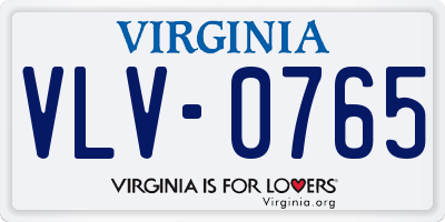 VA license plate VLV0765