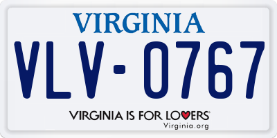 VA license plate VLV0767