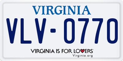 VA license plate VLV0770