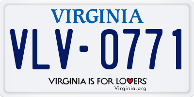 VA license plate VLV0771
