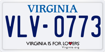 VA license plate VLV0773