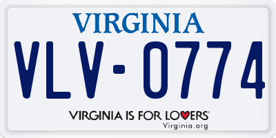 VA license plate VLV0774
