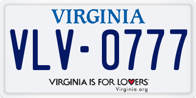 VA license plate VLV0777