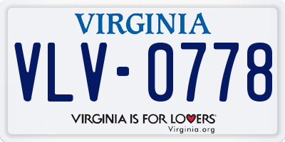 VA license plate VLV0778
