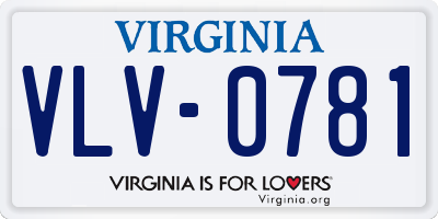 VA license plate VLV0781