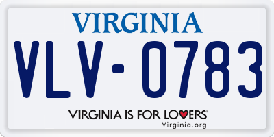 VA license plate VLV0783