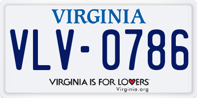 VA license plate VLV0786