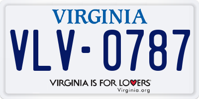 VA license plate VLV0787