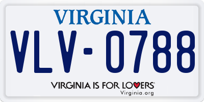 VA license plate VLV0788