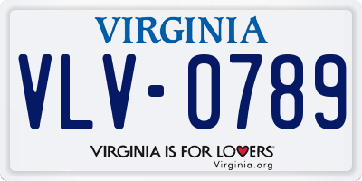 VA license plate VLV0789