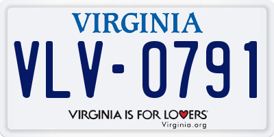 VA license plate VLV0791