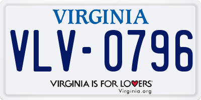 VA license plate VLV0796
