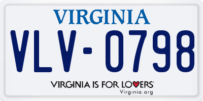 VA license plate VLV0798
