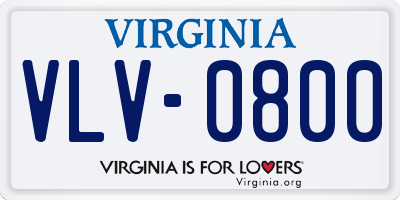 VA license plate VLV0800