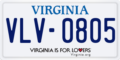 VA license plate VLV0805
