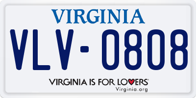VA license plate VLV0808