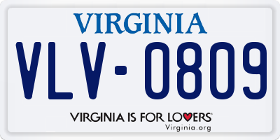 VA license plate VLV0809