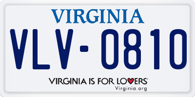 VA license plate VLV0810