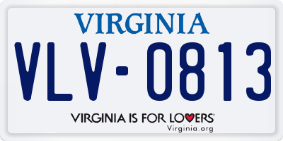 VA license plate VLV0813
