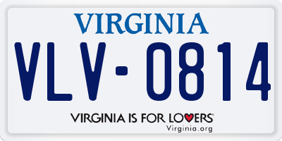 VA license plate VLV0814